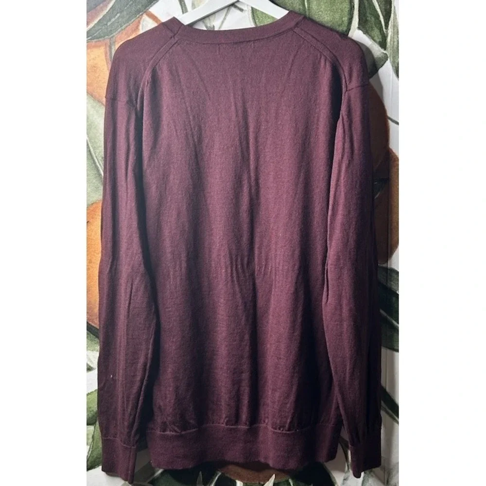 Banana Republic XL Merino Wool Pullover Crewneck Burgundy Red Sweater Mens Light